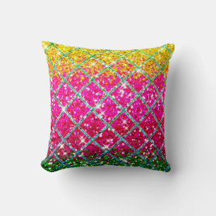Glitter Pink Snakeskin Cushion