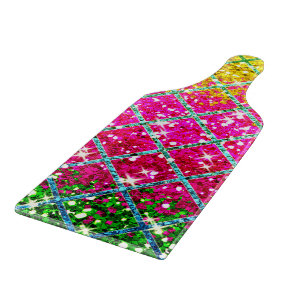 Glitter Pink Snakeskin Cutting Board