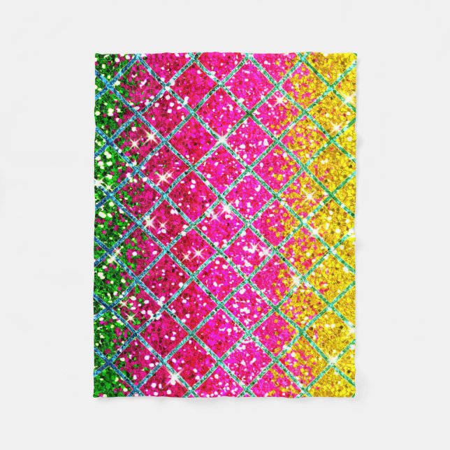 Glitter Pink Snakeskin Fleece Blanket (Front)