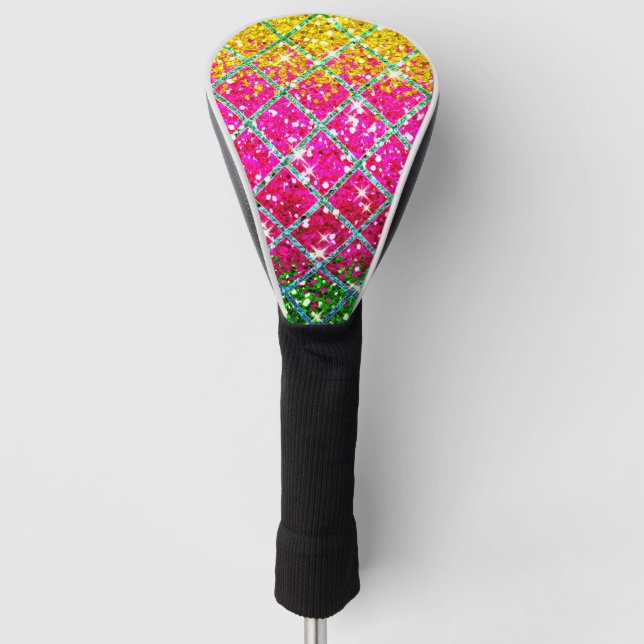 Glitter Pink Snakeskin Golf Head Cover (Front)