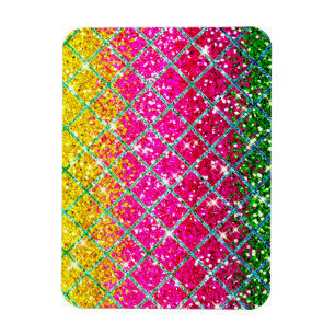 Glitter Pink Snakeskin Magnet