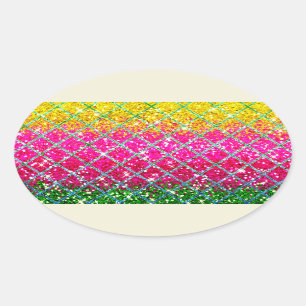 Glitter Pink Snakeskin Oval Sticker