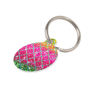 Glitter Pink Snakeskin Pet Tag