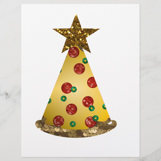 glitter pizza christmas tree customized letterhead (Front)