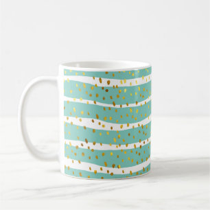 Glitter polka dots and stripes illustration patter coffee mug