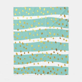 Glitter polka dots and stripes illustration patter fleece blanket