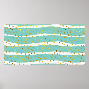 Glitter polka dots and stripes illustration patter poster