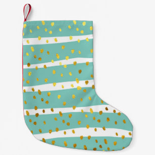 Glitter polka dots and stripes illustration patter small christmas stocking