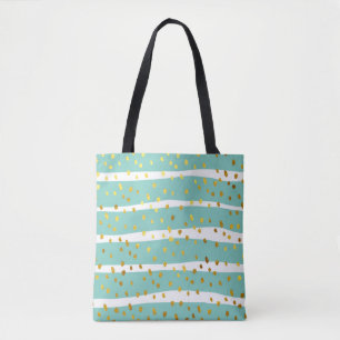 Glitter polka dots and stripes illustration patter tote bag