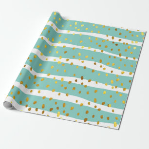 Glitter polka dots and stripes illustration patter wrapping paper
