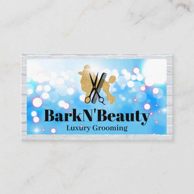 Glitter Poodle | Grooming Tools | Glow Business Card (Front)