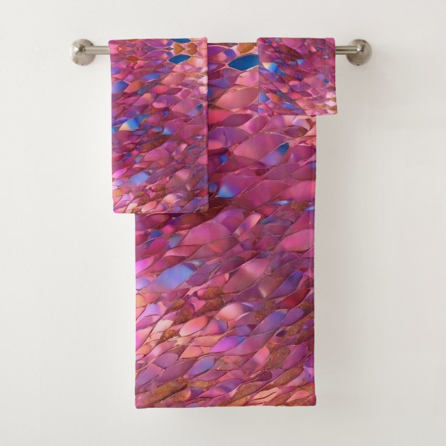 Glitter Popular Opal Holographic Collection Bath Towel Set (Insitu)