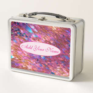 Glitter Popular Opal Holographic Collection Metal Lunch Box