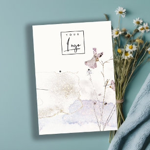 Glitter Pressed Flowers Necklace Earring Logo Business Card