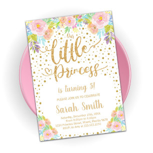 Glitter Princess Birthday Invitation