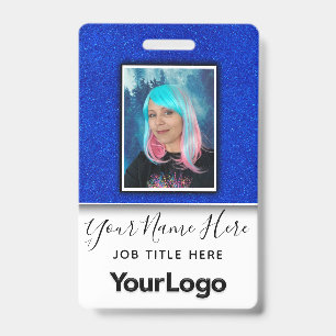 Glitter Professional Corporate Employee Photo Name ID Badge