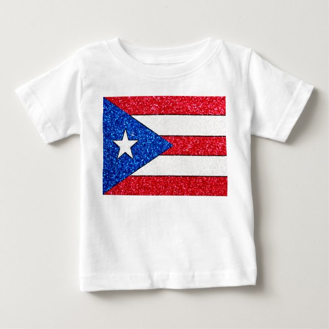 Glitter Puerto Rico flag baby shirt (Front)