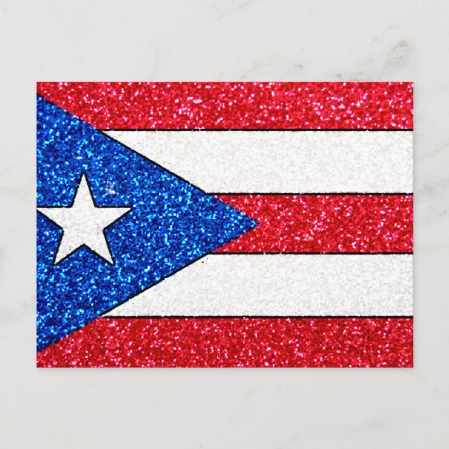 Glitter Puerto Rico flag postcard (Front)