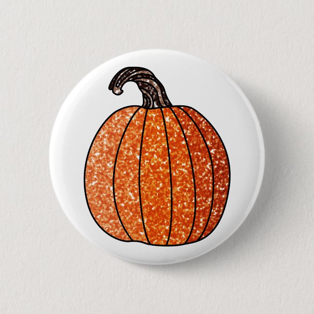 Glitter Pumpkin 6 Cm Round Badge (Front)
