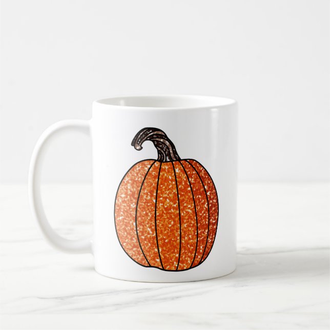Glitter Pumpkin Coffee Mug (Left)