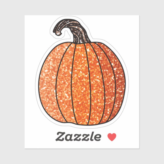 Glitter Pumpkin Custom-Cut Vinyl Stickers (Sheet)