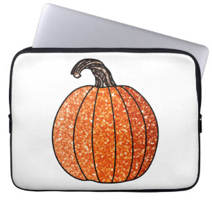 Glitter Pumpkin Laptop Sleeve