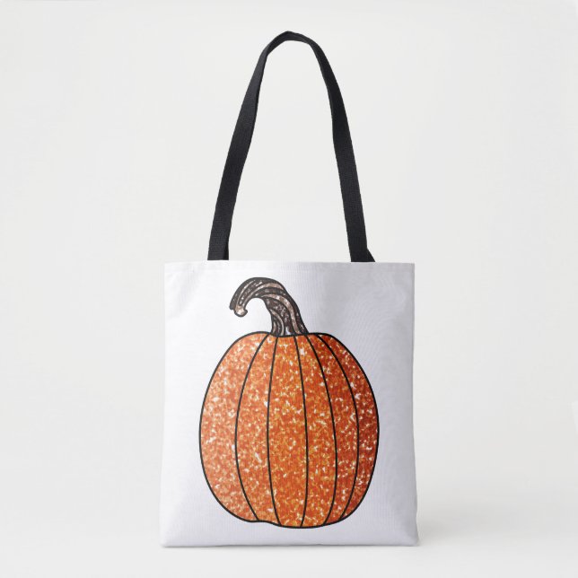 Glitter Pumpkin Tote Bag (Front)