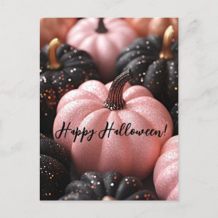 Glitter Pumpkins Halloween Greeting Card