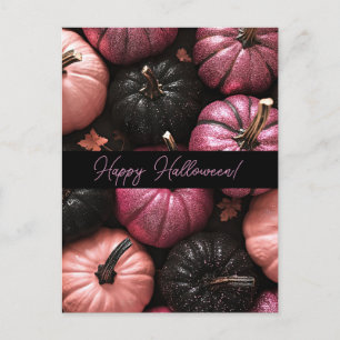 Glitter Pumpkins Halloween Greeting Card