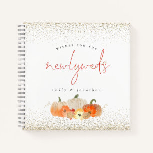 Glitter Pumpkins Wishes for Newlyweds Guest Book