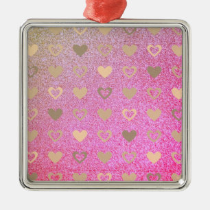 glitter / purple glitter metal ornament