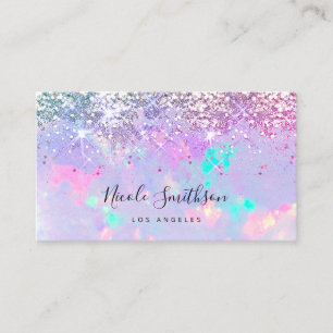 glitter purple opal business card