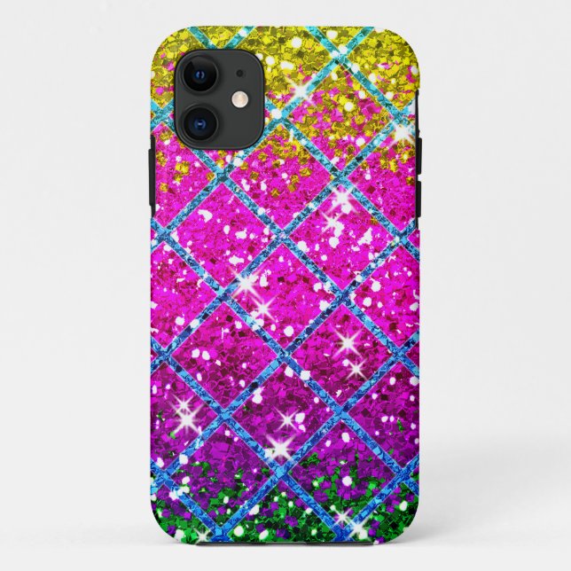 Glitter Purple Snakeskin Case-Mate iPhone Case (Back)