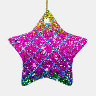 Glitter Purple Snakeskin Ceramic Ornament
