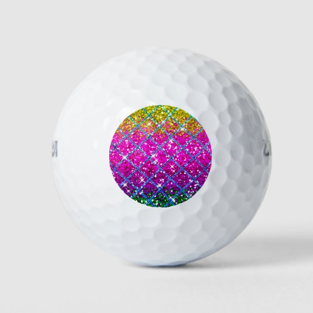 Glitter Purple Snakeskin Golf Balls (Front)