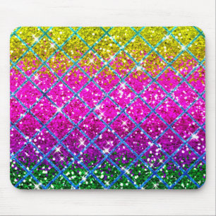 Glitter Purple Snakeskin Mouse Pad