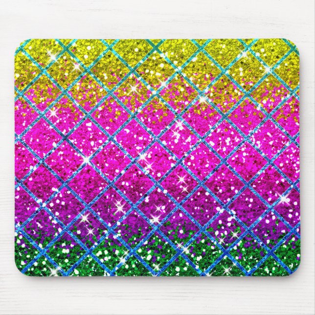 Glitter Purple Snakeskin Mouse Pad (Front)