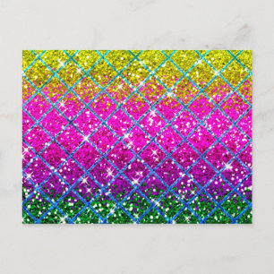 Glitter Purple Snakeskin Postcard