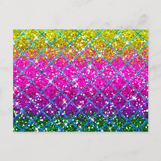 Glitter Purple Snakeskin Postcard (Front)
