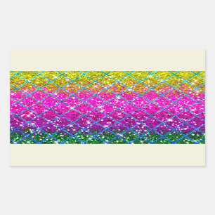 Glitter Purple Snakeskin Rectangular Sticker