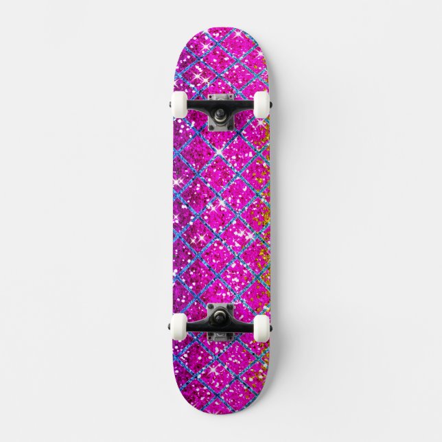 Glitter Purple Snakeskin Skateboard (Front)