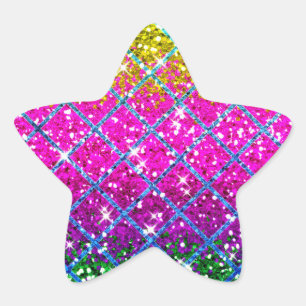 Glitter Purple Snakeskin Star Sticker