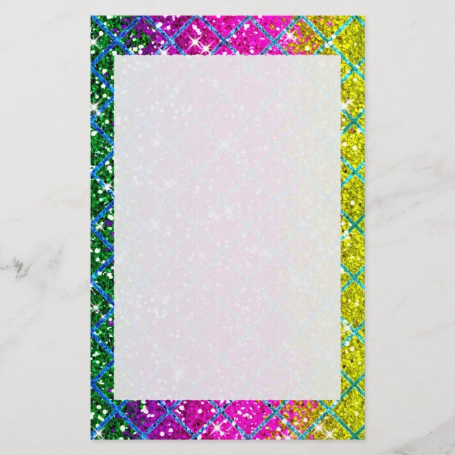 Glitter Purple Snakeskin Stationery (Front)