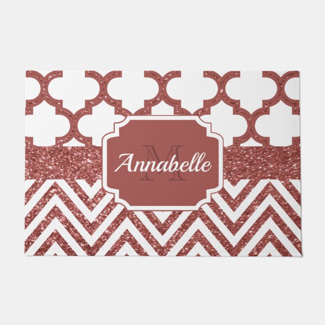 Glitter Quatrefoil Doormat (Front)