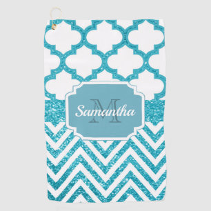 Glitter Quatrefoil Golf Towel