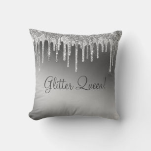 Glitter Queen Gorgeous Gold Girly Sparkle Shiny Cushion