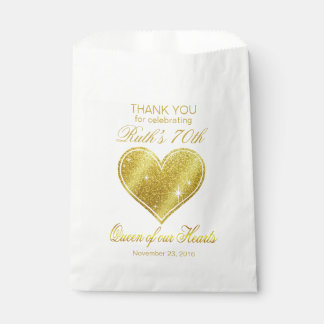 Glitter Queen of our Hearts 70th Birthday Favour Bag