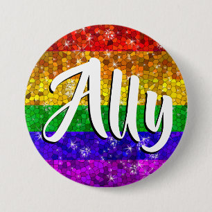 Glitter Rainbow Flag Marriage Equality Gay Pride 7.5 Cm Round Badge