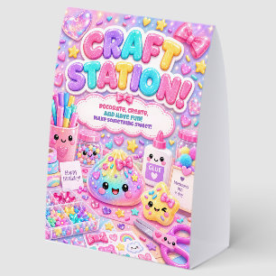 Glitter Rainbow Squishies Party Craft Station