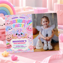 Glitter Rainbow Squishy Girl Birthday Party Photo
